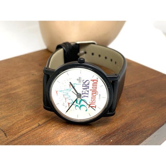 Lorus Disney Women's Watch 35 Years Disneyland Quartz Black Leather Band 34mm - Picture 6 of 12